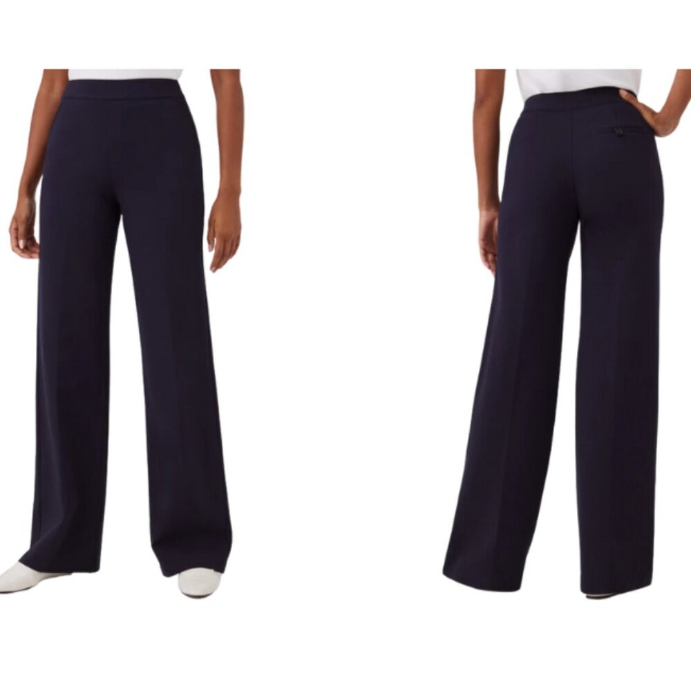Navy Spanx Perfect Pant Wide Leg Classic Dress Pants